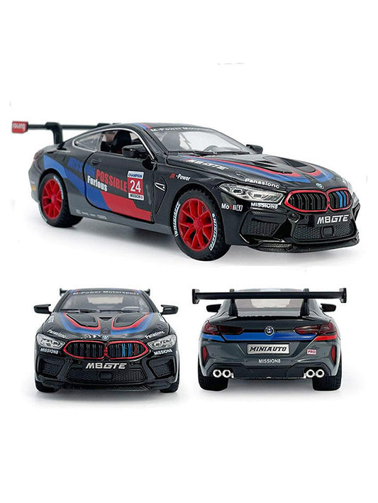 BMW M8 Black CAR 1:24 Big Toy Car Metal Pull Back Diecast