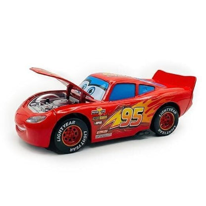 95 Style Diecast Car 1:28 Scale with Opening Hood, Lights & Sound, Pull Back Action Racing Car