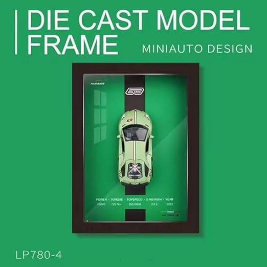 Lamborghini 3D Car Frame Wall Art Wooden Frame With Removable Die-Cast Cars Pull-Back Action Lights And Opening Doors Collectible Display For Car Lovers