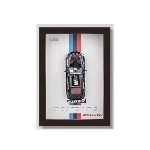 M8 GTE  1:32 3D Photo Frame Alloy Metal Diecast Sports Car Model