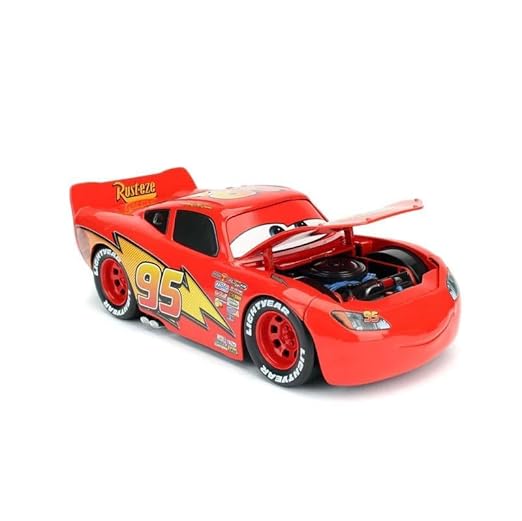95 Style Diecast Car 1:28 Scale with Opening Hood, Lights & Sound, Pull Back Action Racing Car