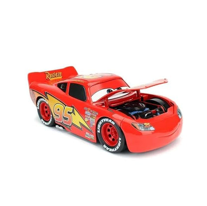95 Style Diecast Car 1:28 Scale with Opening Hood, Lights & Sound, Pull Back Action Racing Car