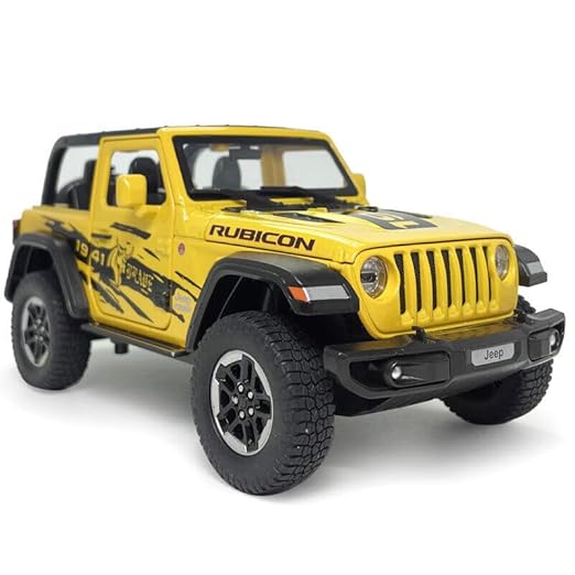1:24 Diecast Model Alloy Jeep Wrangler Rubicon 1941 Open Roof Metal Pullback