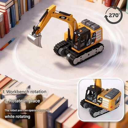 Mini RC Excavator  Vehicle | 1:64 Scale Die-Cast Metal Body | Remote Control