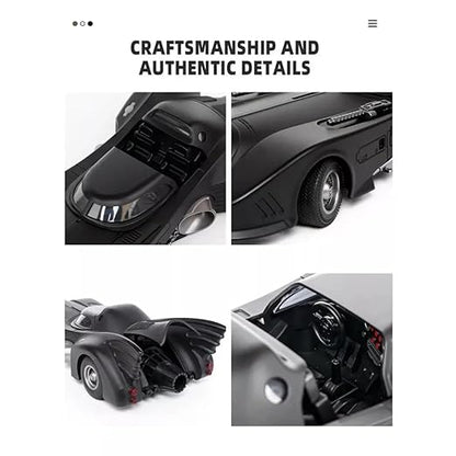 Diecast Black Batman Car 1/24 Scale Model, Pull Back Vehicle Alloy Simulation Supercar