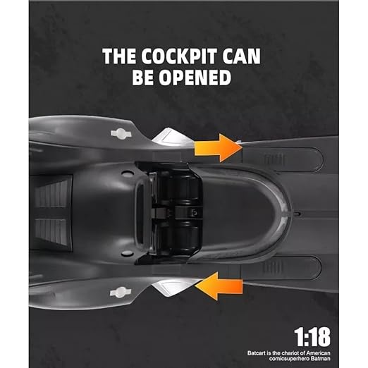 Diecast Black Batman Car 1/24 Scale Model, Pull Back Vehicle Alloy Simulation Supercar