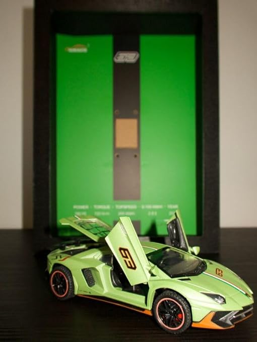 Lamborghini 3D Car Frame Wall Art Wooden Frame With Removable Die-Cast Cars Pull-Back Action Lights And Opening Doors Collectible Display For Car Lovers