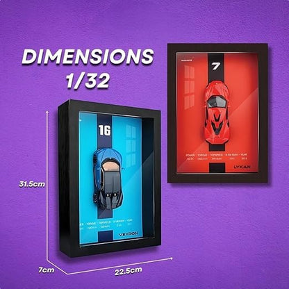 Shelby 1:32 3D Photo Frame Alloy Metal Diecast Sports Car Model Simulation 3D Racing  | Wooden Photo Frame Version 3D Sports Car