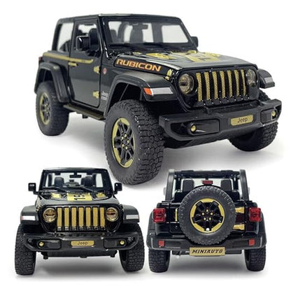1:24 Diecast Model Alloy Jeep Wrangler Rubicon 1941 Open Roof Metal Pullback