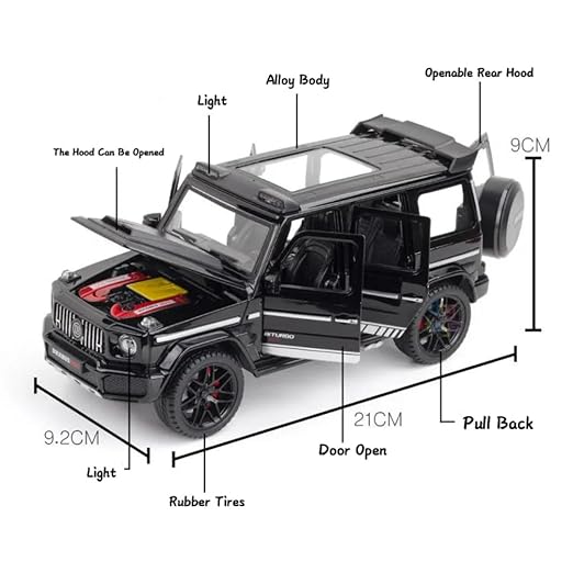 1:24 Mercedes Benz BRABUS G800 High Simulation Diecast Metal Alloy Model car Sound Light Pull Back Collection