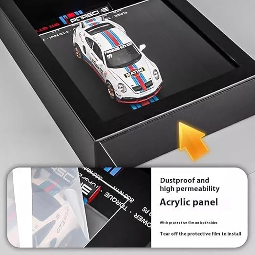 Veyron 1:32 Bugatti Veyron 3D Metal Diecast Sports Car with Wooden Photo Frame | Simulation Racing Model Hanging Wall Art | Collectible Gift for Car Lovers & Friends