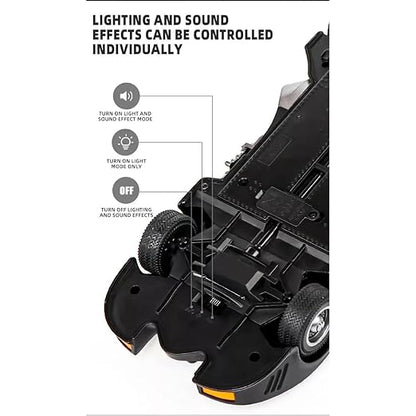 Diecast Black Batman Car 1/24 Scale Model, Pull Back Vehicle Alloy Simulation Supercar