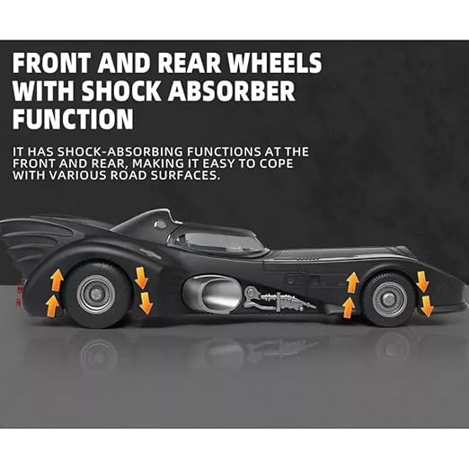 Diecast Black Batman Car 1/24 Scale Model, Pull Back Vehicle Alloy Simulation Supercar