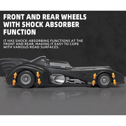 Diecast Black Batman Car 1/24 Scale Model, Pull Back Vehicle Alloy Simulation Supercar