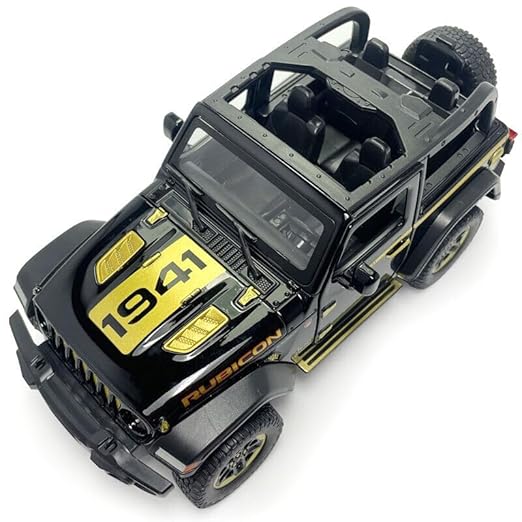 1:24 Diecast Model Alloy Jeep Wrangler Rubicon 1941 Open Roof Metal Pullback