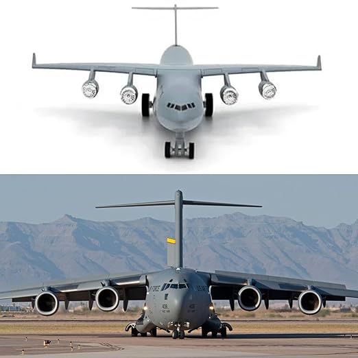 Aircraft Toy - Scale 1:300 Die-Cast Air Force Plane with Light & Sound
