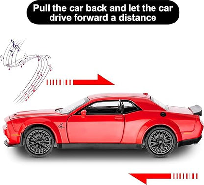 1:24 Scale Exclusive Alloy Metal Pull Back Die-cast Car Model with Sound Light Mini Auto Toy for Kids Metal Model Toy Car