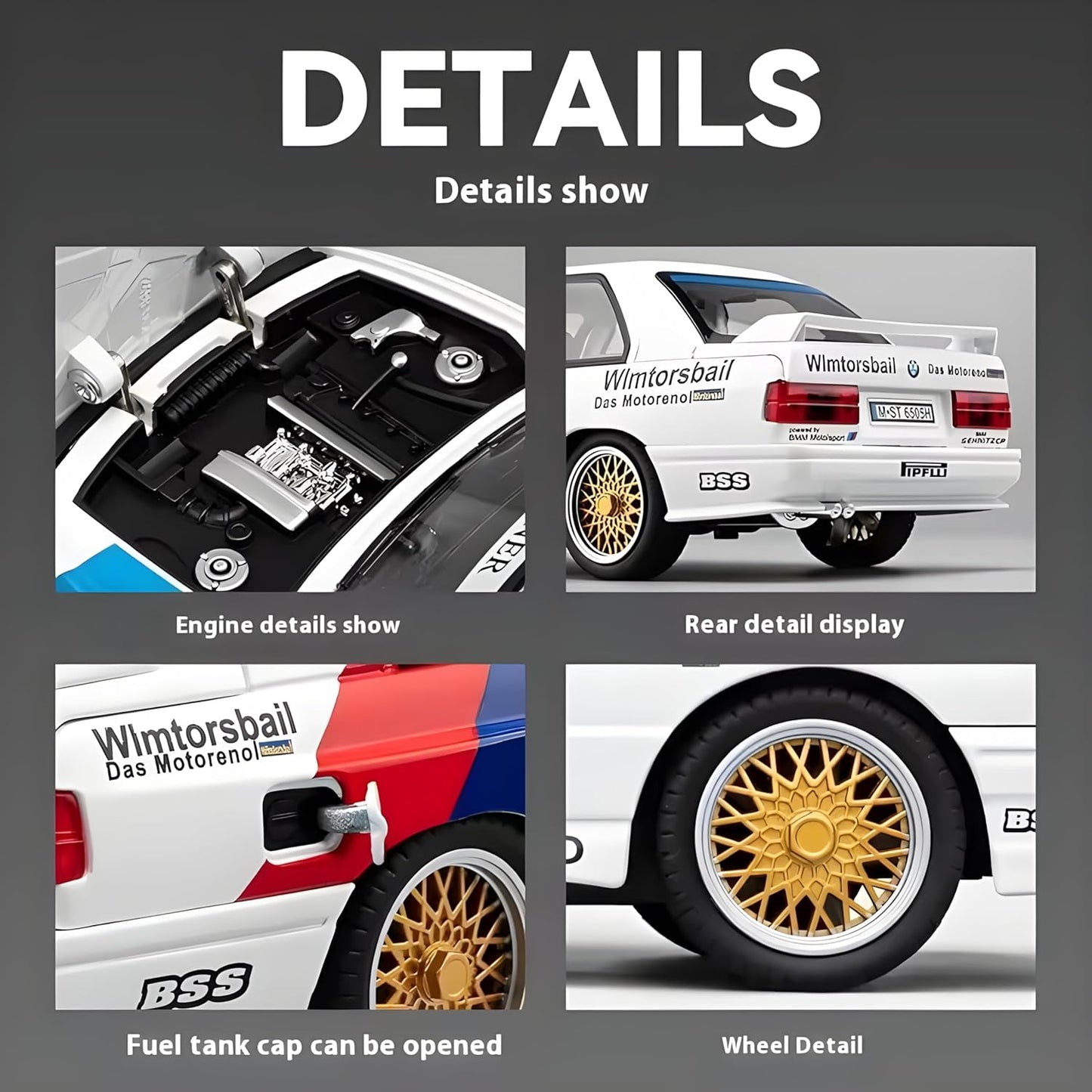 BMW M3 1988 E30 DTM Flower Edition 1:24 Diecast Metal Car