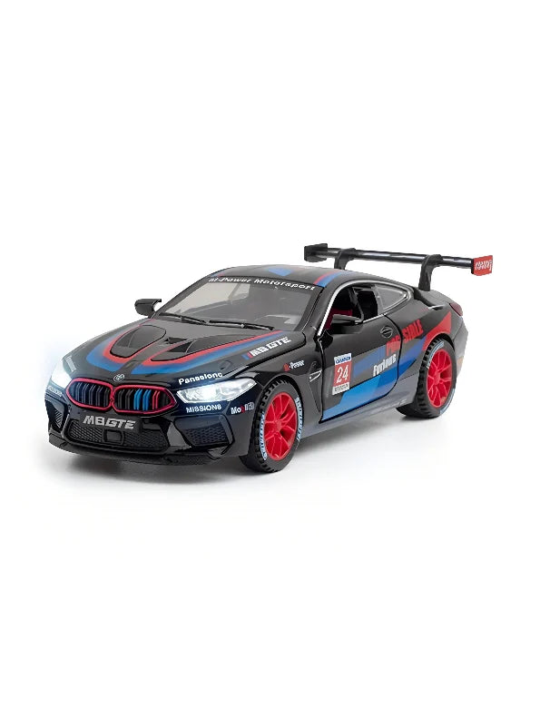 BMW M8 Black CAR 1:24 Big Toy Car Metal Pull Back Diecast