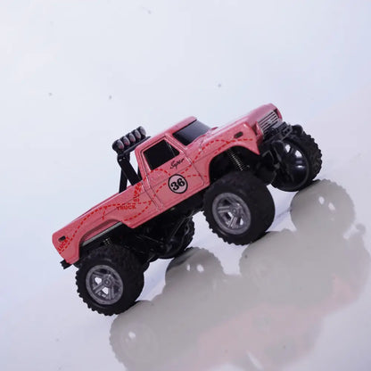 Pocket 1:64 Scale Metal RC Truck. Mini High-Speed Remote Control Rampage