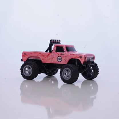Pocket 1:64 Scale Metal RC Truck. Mini High-Speed Remote Control Rampage
