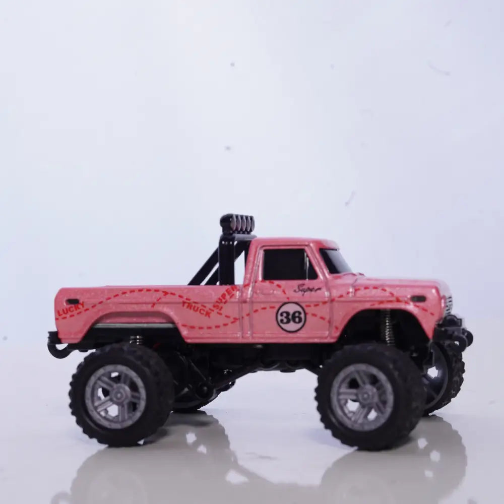 Pocket 1:64 Scale Metal RC Truck. Mini High-Speed Remote Control Rampage