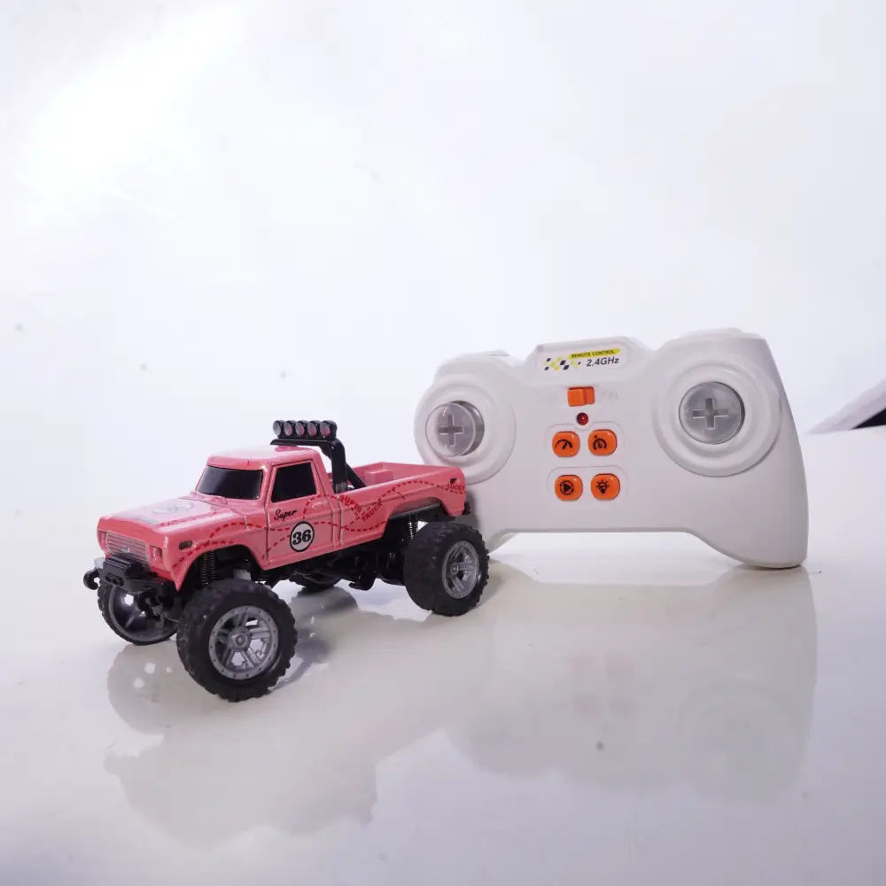 Pocket 1:64 Scale Metal RC Truck. Mini High-Speed Remote Control Rampage