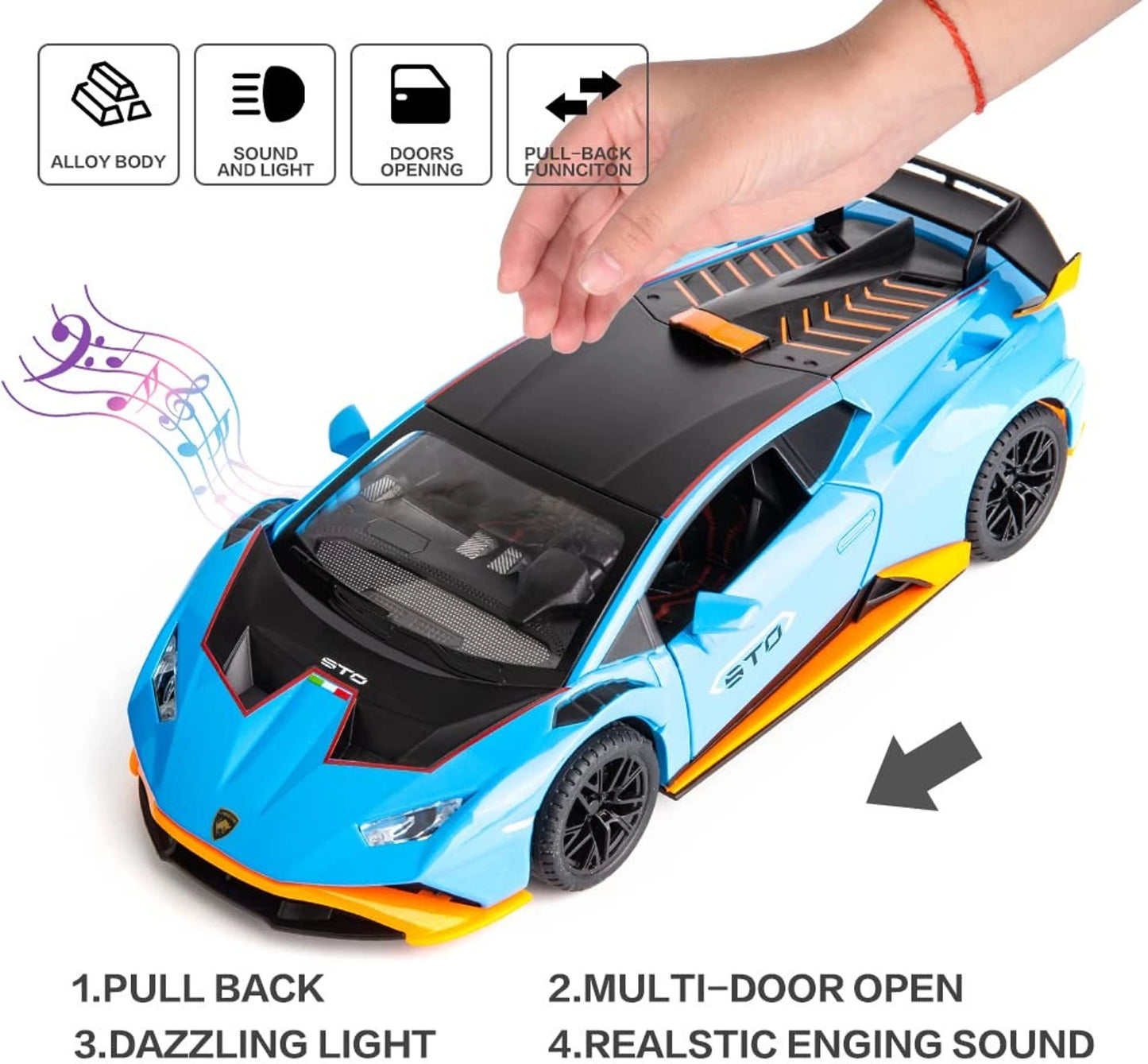 Lamborghini Huracán Metal Car , Alloy Metal 1:24 Die cast